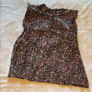 BB Dakota Black and Pink Floral Top